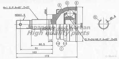 Шарнирный комплект ASHUKI NI-470I