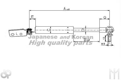 Газовая пружина, крышка багажник ASHUKI S925-06