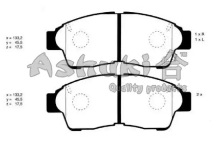 Комплект тормозных колодок ASHUKI T112-15