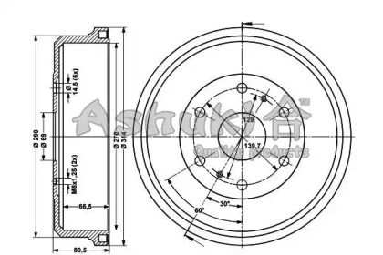 Тормозный барабан ASHUKI T113-53