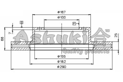 Тормозной диск ASHUKI T601-25