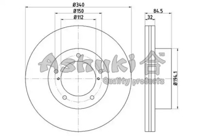 Тормозной диск ASHUKI T603-45