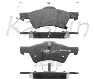 Комплект тормозных колодок KAISHIN D10042