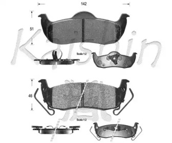 Комплект тормозных колодок KAISHIN D10128