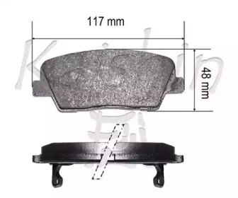 Комплект тормозных колодок KAISHIN D10184