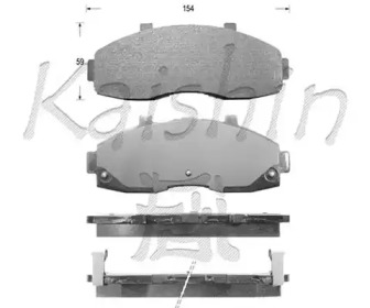 Комплект тормозных колодок KAISHIN D7077