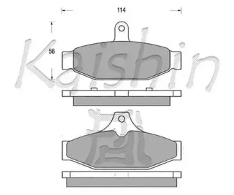 Комплект тормозных колодок, дисковый тормоз KAISHIN D9996