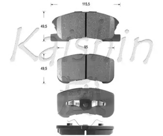 Комплект тормозных колодок KAISHIN FK0034