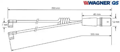 Сигнализатор, износ тормозных колодок WAGNER 587026W