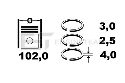 Комплект поршневых колец ET ENGINETEAM R1000800