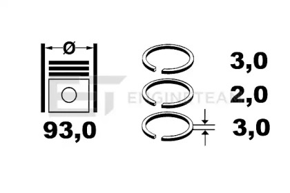 Комплект поршневых колец ET ENGINETEAM R1001300