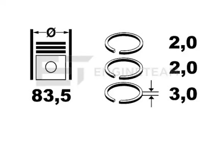 Комплект поршневых колец ET ENGINETEAM R1002750