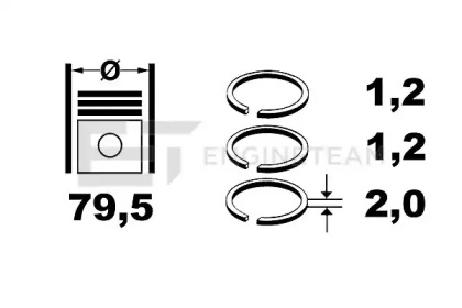 Комплект поршневых колец ET ENGINETEAM R1003750