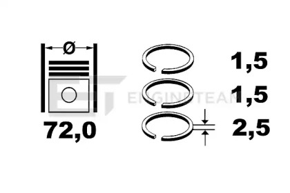 Комплект поршневых колец ET ENGINETEAM R1004000