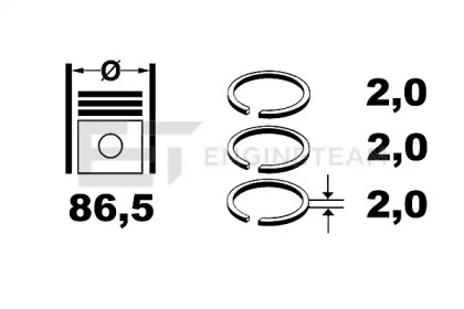 Комплект поршневых колец ET ENGINETEAM R1006950