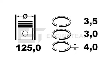 Комплект поршневых колец ET ENGINETEAM R1008300