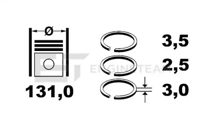 Комплект поршневых колец ET ENGINETEAM R1008500