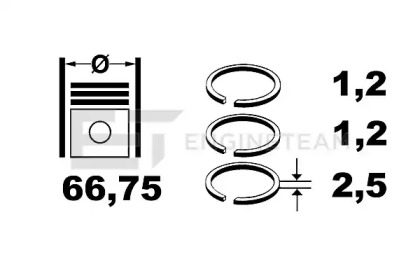 Комплект поршневых колец ET ENGINETEAM R1008925