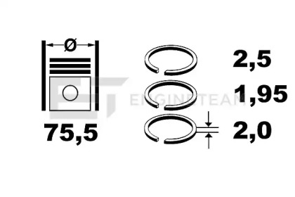 Комплект поршневых колец ET ENGINETEAM R1009350