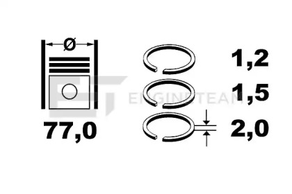 Комплект поршневых колец ET ENGINETEAM R1009650