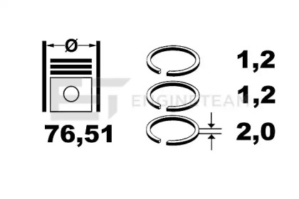 Комплект поршневых колец ET ENGINETEAM R1009900