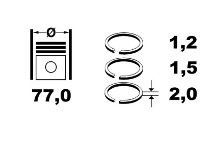 Комплект поршневых колец ET ENGINETEAM R1010200