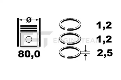 Комплект поршневых колец ET ENGINETEAM R4000500