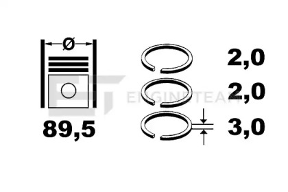 Комплект поршневых колец ET ENGINETEAM R4000850