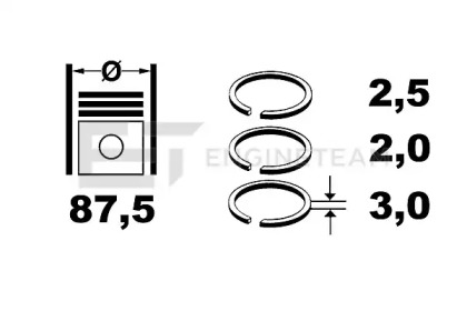 Комплект поршневых колец ET ENGINETEAM R4001150