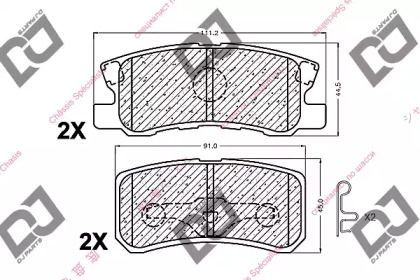 Комплект тормозных колодок DJ PARTS BP1019