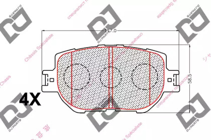 Комплект тормозных колодок DJ PARTS BP2114