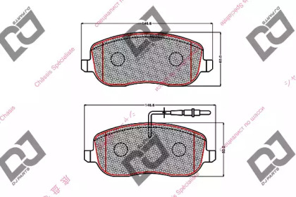 Комплект тормозных колодок DJ PARTS BP2165