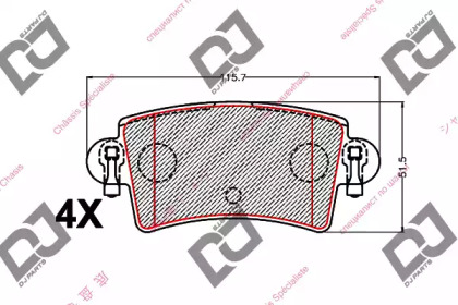 Комплект тормозных колодок DJ PARTS BP2178