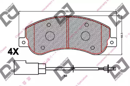 Комплект тормозных колодок DJ PARTS BP2183