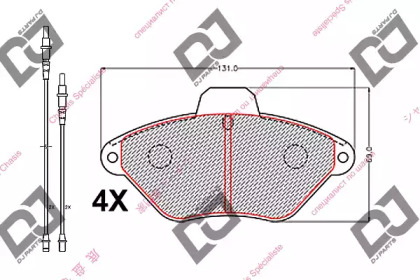 Комплект тормозных колодок DJ PARTS BP2184