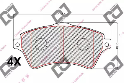 Комплект тормозных колодок DJ PARTS BP2196