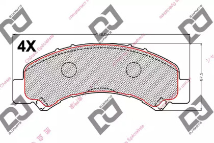 Комплект тормозных колодок DJ PARTS BP2198