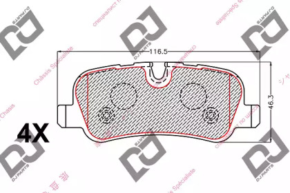 Комплект тормозных колодок DJ PARTS BP2201