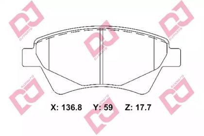 Комплект тормозных колодок DJ PARTS BP2239