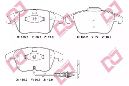 Комплект тормозных колодок DJ PARTS BP2257