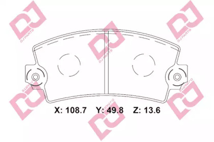 Комплект тормозных колодок DJ PARTS BP2282