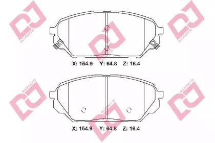 Комплект тормозных колодок DJ PARTS BP2293