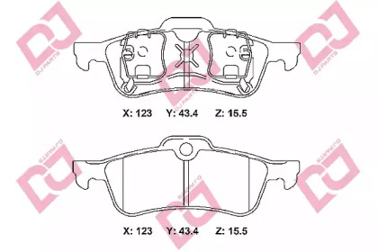 Комплект тормозных колодок DJ PARTS BP2296