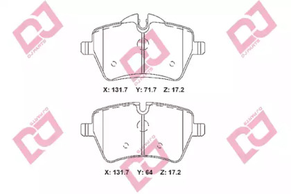 Комплект тормозных колодок DJ PARTS BP2343