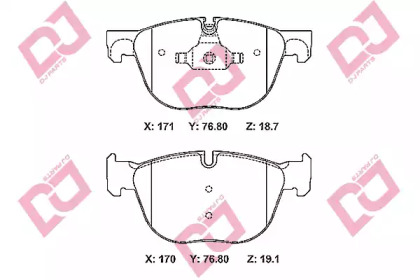 Комплект тормозных колодок DJ PARTS BP2345