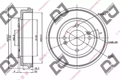 Тормозный барабан DJ PARTS BR1105