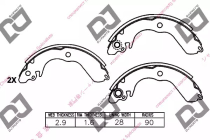 Комлект тормозных накладок DJ PARTS BS1330