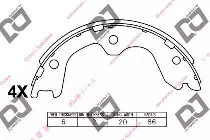 Комлект тормозных накладок DJ PARTS BS1423