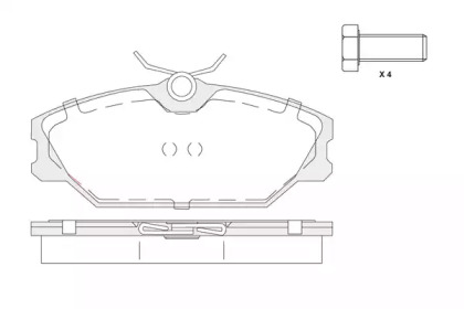 Комплект тормозных колодок, дисковый тормоз KSH-KOSHIMO 1850.0058176