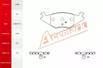 Комплект тормозных колодок ACEMARK 112504